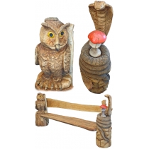 Резные фигуры из массива дуба.